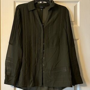 Olive Green sheer Blouse with Cami